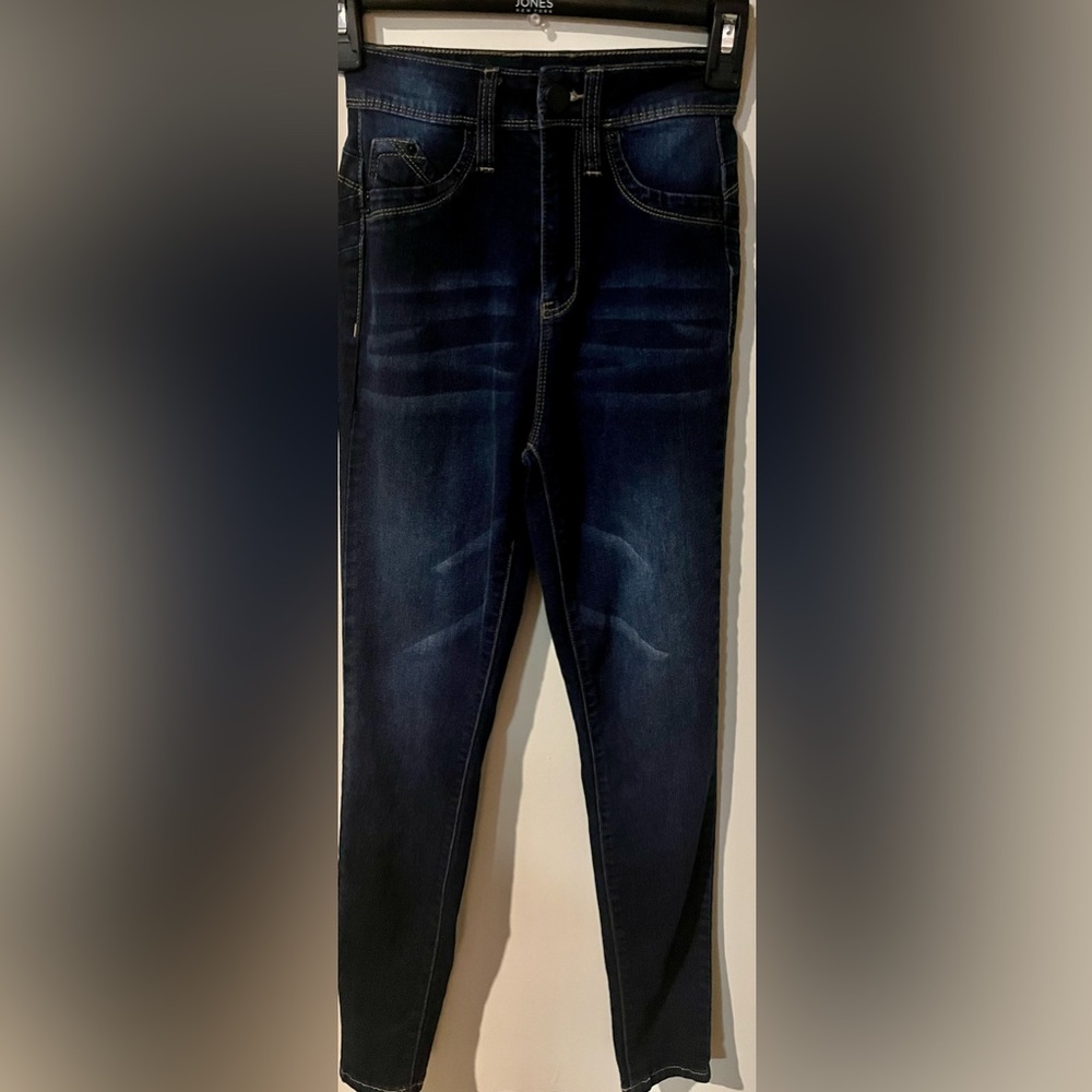 Fashion Nova Dark Blue Denim Skinny Jeans 0
